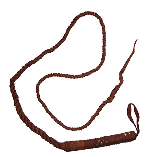 Látigo cuero marrón fusta con remaches ocio equitación hípica